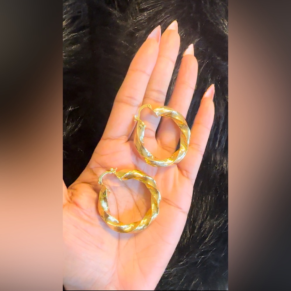 24k gold plated hoops.